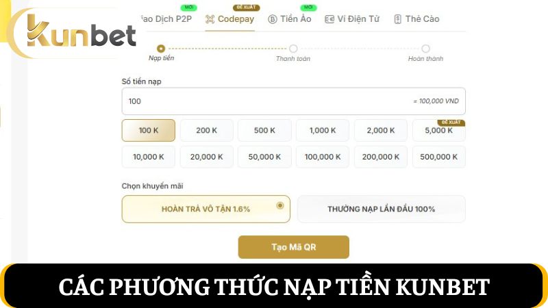 nạp tiền Kunbet